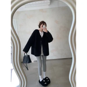 Quần legging tăm co dãn cạp trơn